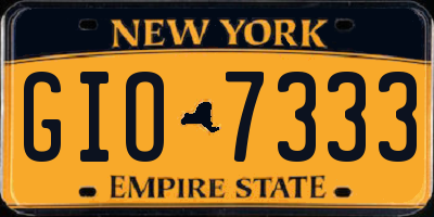 NY license plate GIO7333