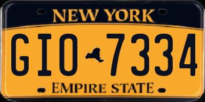 NY license plate GIO7334