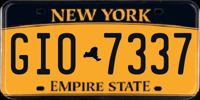 NY license plate GIO7337