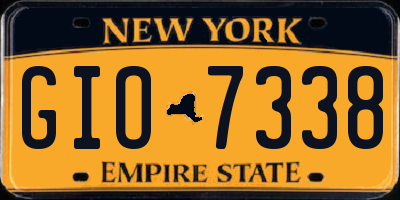 NY license plate GIO7338