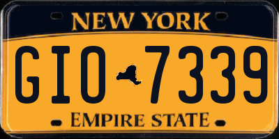 NY license plate GIO7339