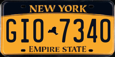 NY license plate GIO7340