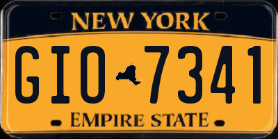 NY license plate GIO7341