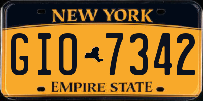 NY license plate GIO7342