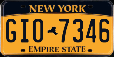 NY license plate GIO7346
