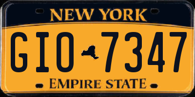 NY license plate GIO7347
