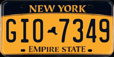 NY license plate GIO7349