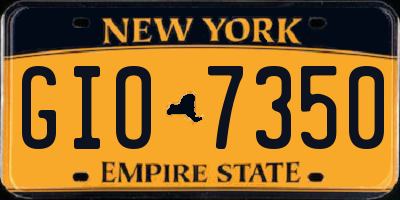 NY license plate GIO7350