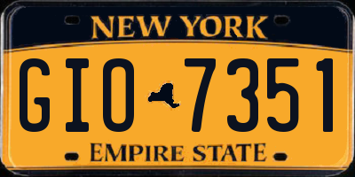 NY license plate GIO7351