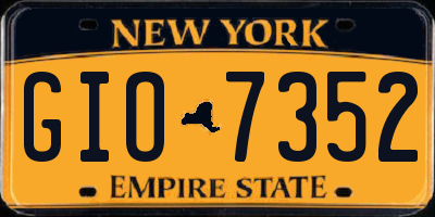 NY license plate GIO7352