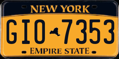 NY license plate GIO7353
