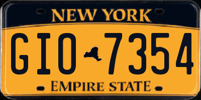 NY license plate GIO7354