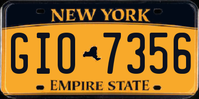 NY license plate GIO7356