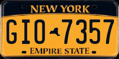 NY license plate GIO7357