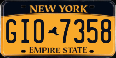 NY license plate GIO7358