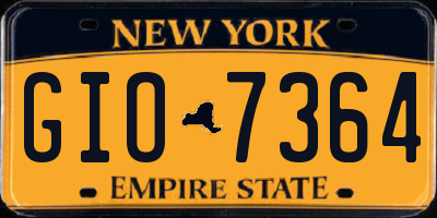 NY license plate GIO7364