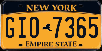 NY license plate GIO7365