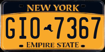 NY license plate GIO7367