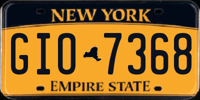 NY license plate GIO7368