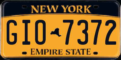 NY license plate GIO7372