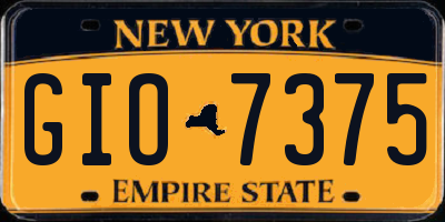 NY license plate GIO7375