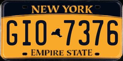 NY license plate GIO7376