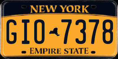 NY license plate GIO7378