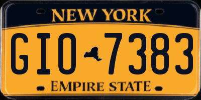 NY license plate GIO7383