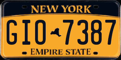 NY license plate GIO7387