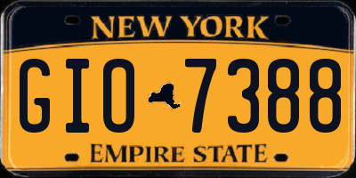 NY license plate GIO7388