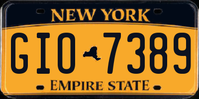 NY license plate GIO7389