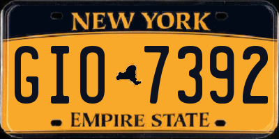 NY license plate GIO7392