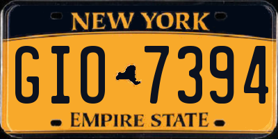 NY license plate GIO7394