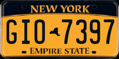 NY license plate GIO7397