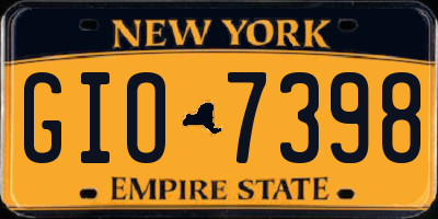 NY license plate GIO7398