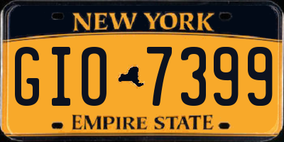 NY license plate GIO7399