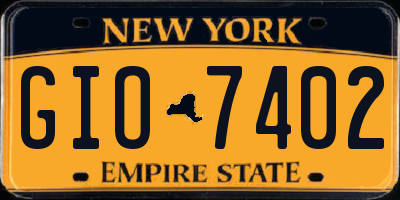 NY license plate GIO7402