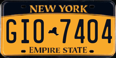 NY license plate GIO7404