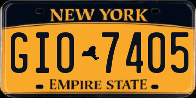 NY license plate GIO7405