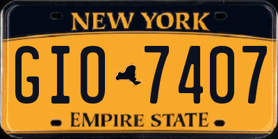 NY license plate GIO7407