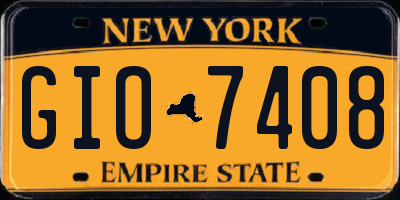 NY license plate GIO7408