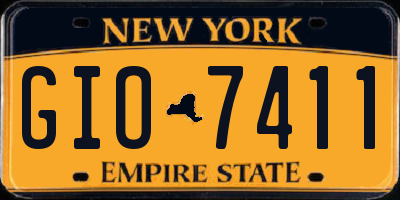 NY license plate GIO7411