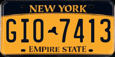NY license plate GIO7413
