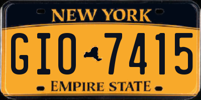 NY license plate GIO7415