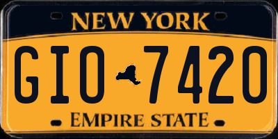 NY license plate GIO7420