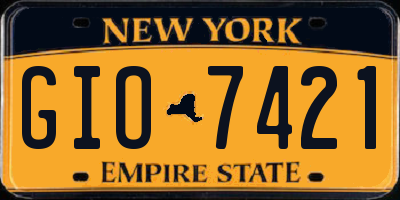 NY license plate GIO7421