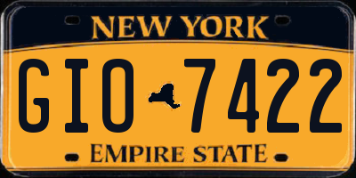 NY license plate GIO7422
