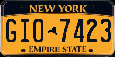 NY license plate GIO7423