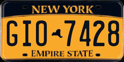 NY license plate GIO7428