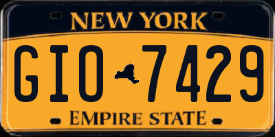 NY license plate GIO7429